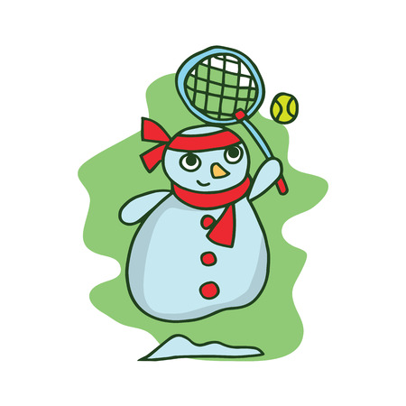 Snowman style character vector art collection stockのイラスト素材