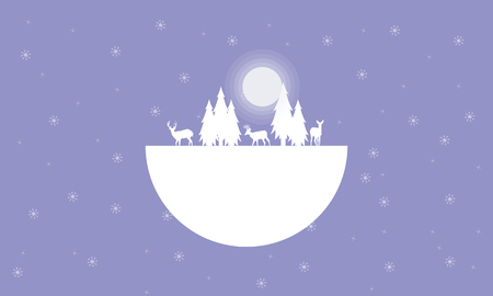 Landscape Christmas theme of silhouettes vector illustrationのイラスト素材