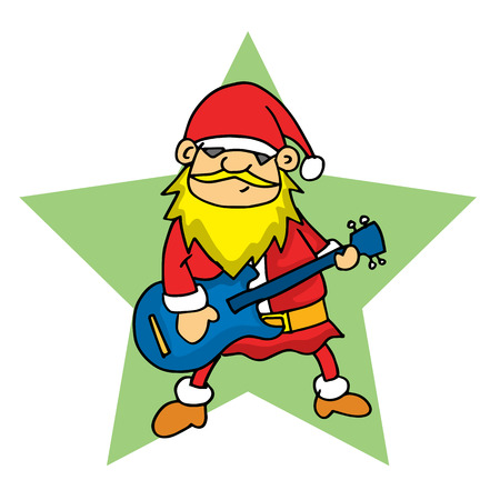 Santa with guitar vector illustration Christmas collectionのイラスト素材