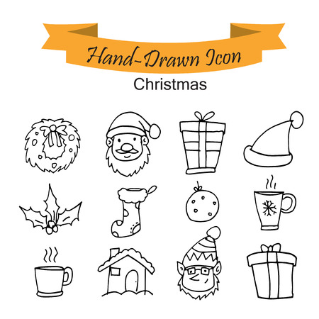 With white backgrounds icons Christmas vector artのイラスト素材