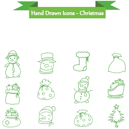 Holiday and Christmas icons set vector illustrationのイラスト素材