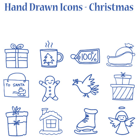 Set of Merry Christmas vectorのイラスト素材