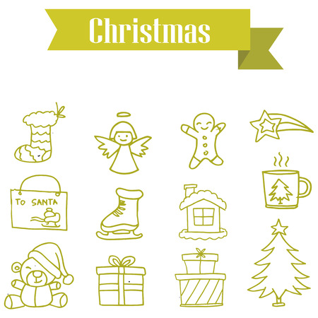 Vector art of Merry Christmas set collectionのイラスト素材