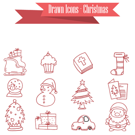 Object of Christmas icons set vector artのイラスト素材
