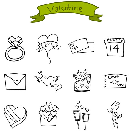 Vector art of valentine iconsのイラスト素材