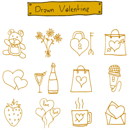 Object valentine day icons vector art illustrationのイラスト素材