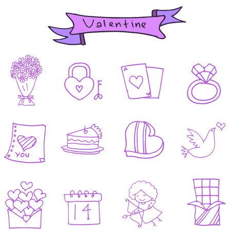 Valentine icons romance theme vector collection stockのイラスト素材