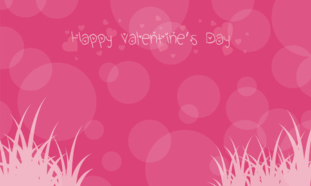 Background with grass and bubble valentine day illustrationのイラスト素材