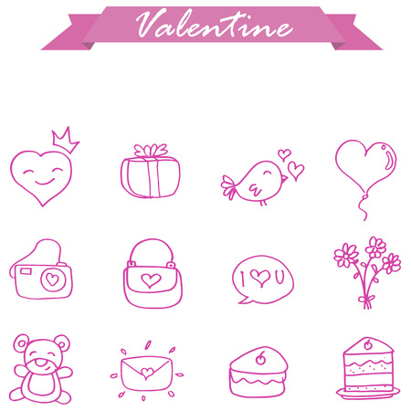Style icon valentine day collection vector illustrationのイラスト素材