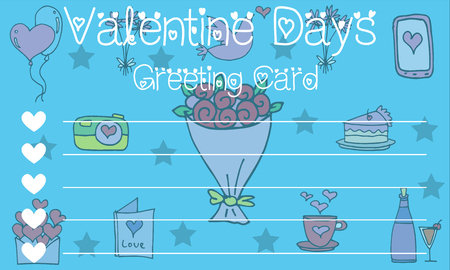 Vector art of valentine card collection with flowerのイラスト素材