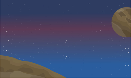 Space element landscape at night vector illustrationのイラスト素材