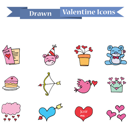 Icon of object valentine vector collection stockのイラスト素材