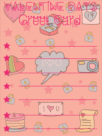 Vector illustration gretting card valentine collection stockのイラスト素材