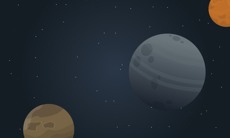 Vector illustration of planet space landscape collection stockのイラスト素材