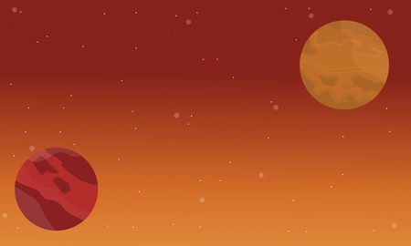 Planet space on sky landscape vector illustrationのイラスト素材