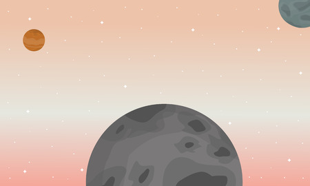 Vector art of space landscape collection stockのイラスト素材