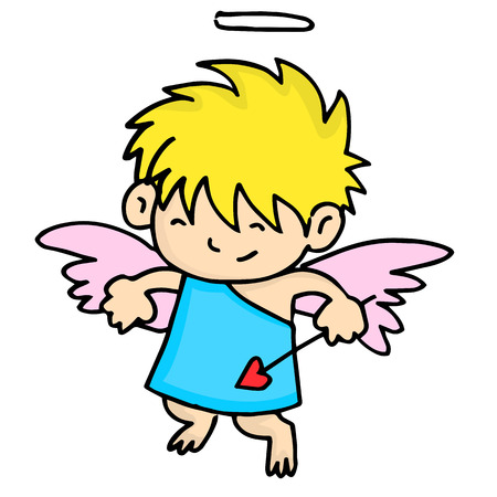 Funny little cupid valentine days vector illustrationのイラスト素材