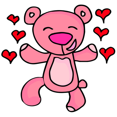 Happy bear character valentine days collection stockのイラスト素材