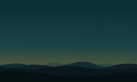 Silhouette of Desert nature landscape vector illustrationのイラスト素材