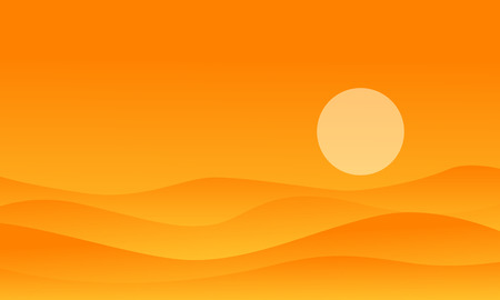Illustration desert on orange backgrounds landscape collectionのイラスト素材