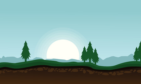 Landscape of spruce tree background vector artのイラスト素材