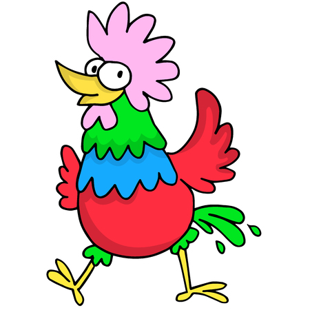 Illustration of rooster character Chinese vector collectionのイラスト素材