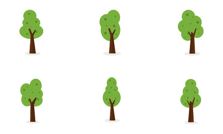 Collection of tree set vector art illustrationのイラスト素材