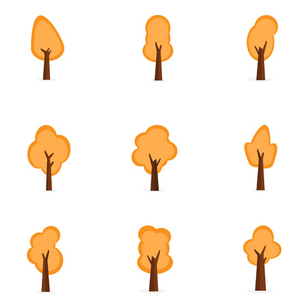 Set of orange tree collection stock illustrationのイラスト素材