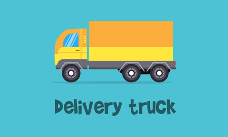 Illustration of yellow delivery truckのイラスト素材