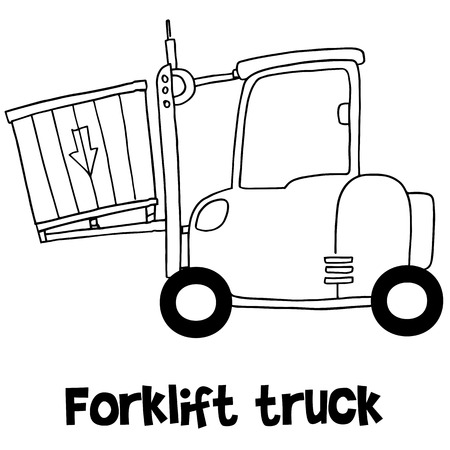 Illustration of forklift truck transportationのイラスト素材