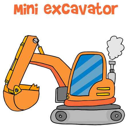 Cartoon mini excavator vector artのイラスト素材