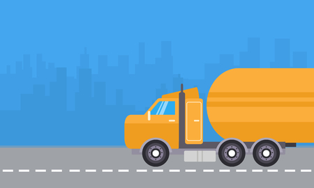 Vector of yellow road tankerのイラスト素材
