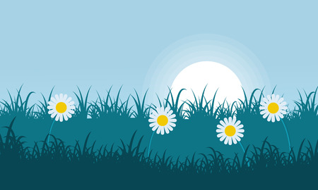 Flower and grass of landscapeのイラスト素材