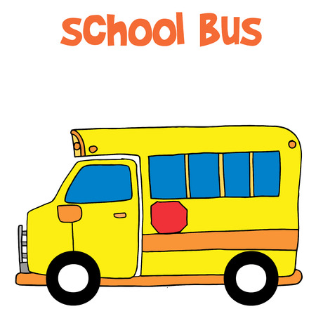 Cartoon of school bus vectorのイラスト素材