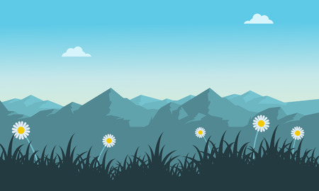 Landscape of mountain at springのイラスト素材