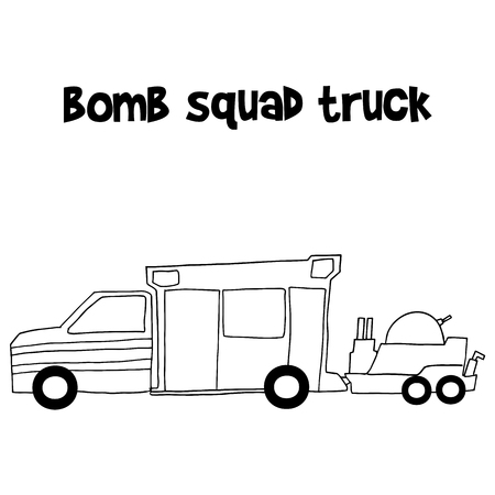 Bomb squad truck vector illustrationのイラスト素材