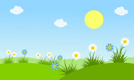 Beauty landscape at spring vectorのイラスト素材