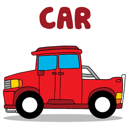Transportation of red car collectionのイラスト素材