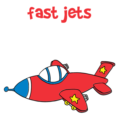 Fast jet transportation cartoon for kidsのイラスト素材