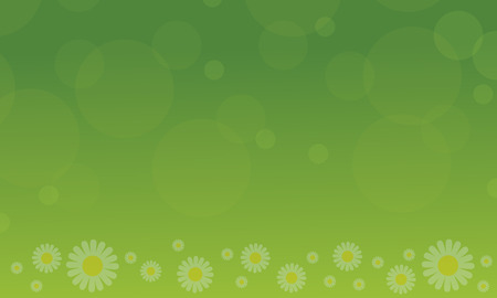 Spring with flower on green backgroundのイラスト素材