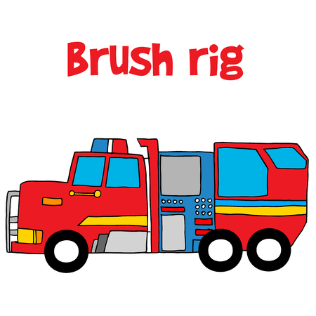 Brush rig with hand drawのイラスト素材