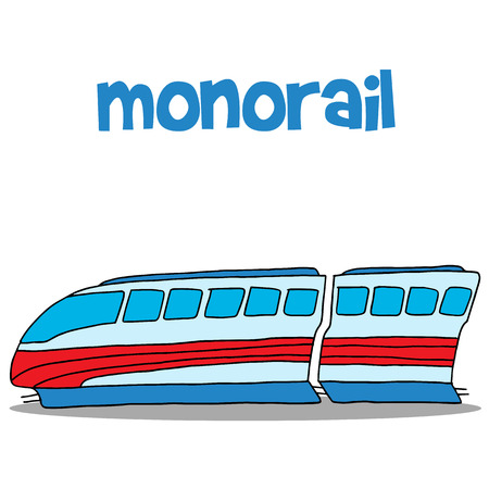 Vector art of monorail hand drawのイラスト素材