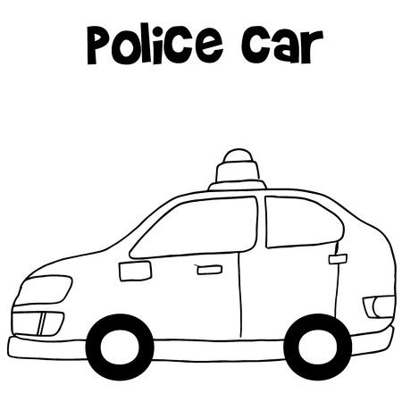 Police car vector art illustrationのイラスト素材