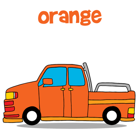 Transportation of orange car vector artのイラスト素材