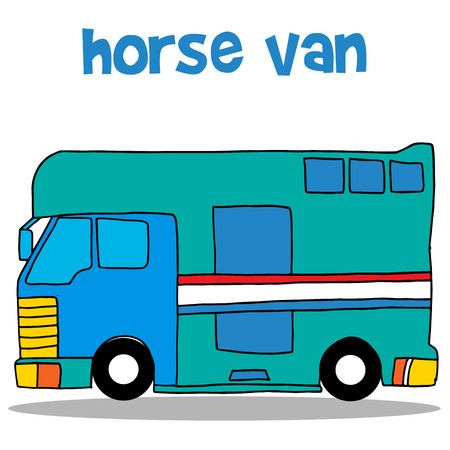Collection stock of horse vanのイラスト素材