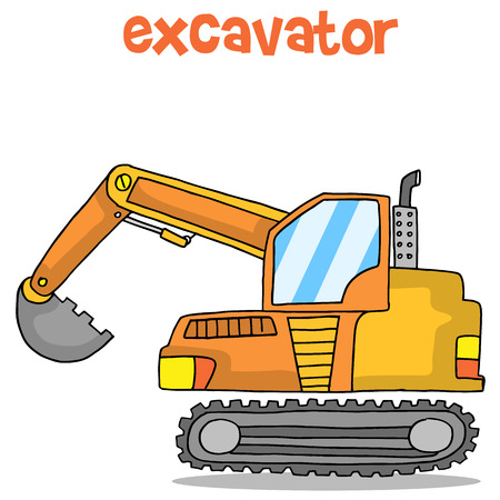 Cartoon of excavator design vector artのイラスト素材