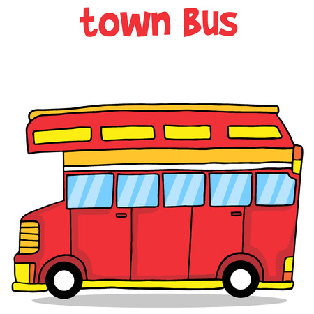 Illustration vector of town busのイラスト素材
