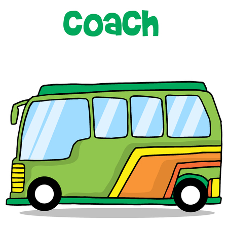 Cartoon of coach bus transportation vector illustrationのイラスト素材