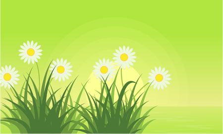 Vector art of flower background landscapeのイラスト素材