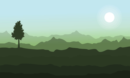 Landscape of hill background vetcor flatのイラスト素材